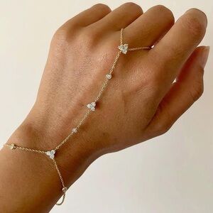 New! Tiffany Crystal Ring Gold Bracelet Chain